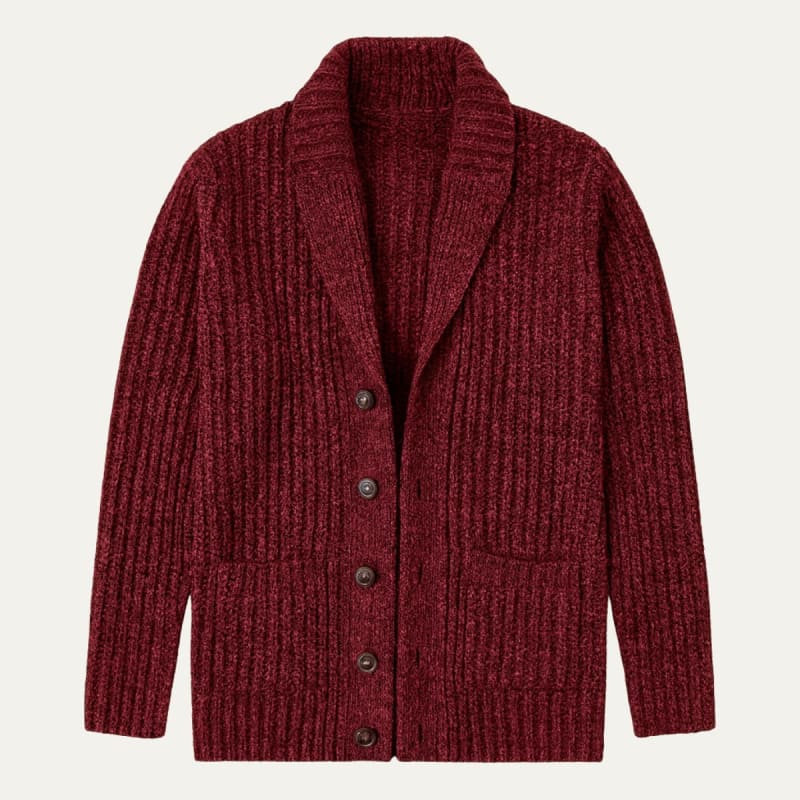 Men's Ribbed Shawl Collar Cardigan | Ollie_1