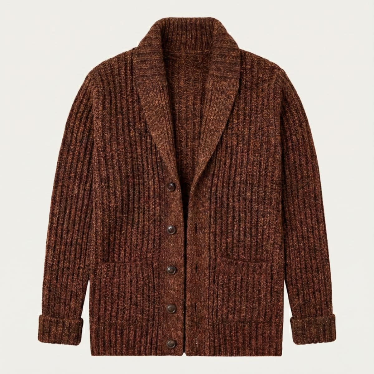 Men's Ribbed Shawl Collar Cardigan | Ollie_3