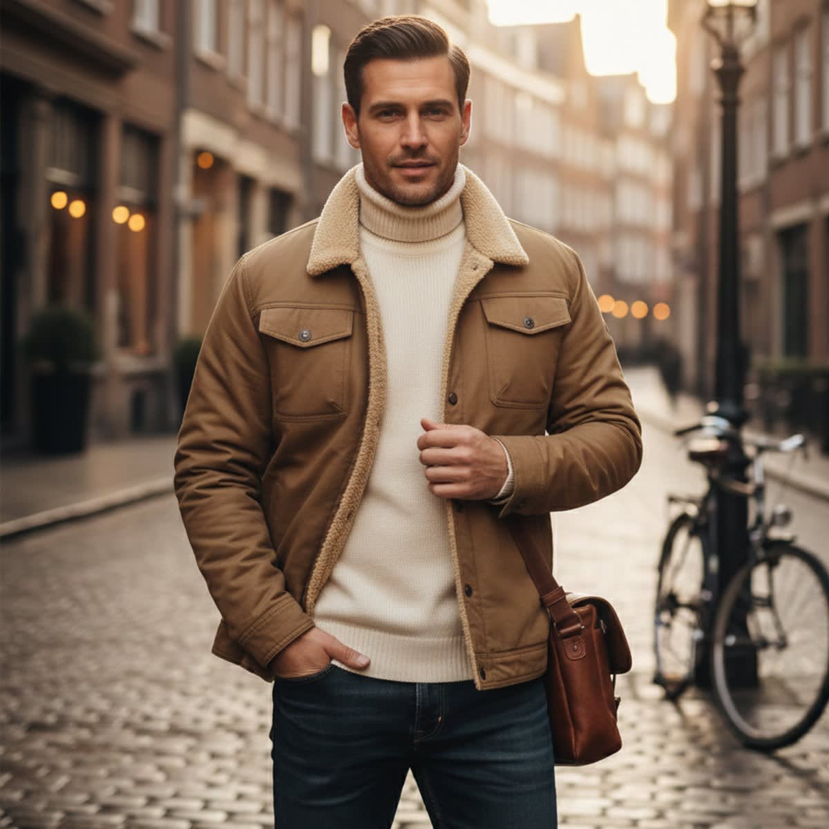 Men's Fleece Lined Cotton Jacket | Malachy_14