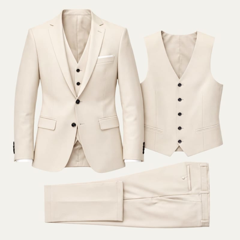 Men's Peak Lapel Three-Piece Suit | Benjamin_1