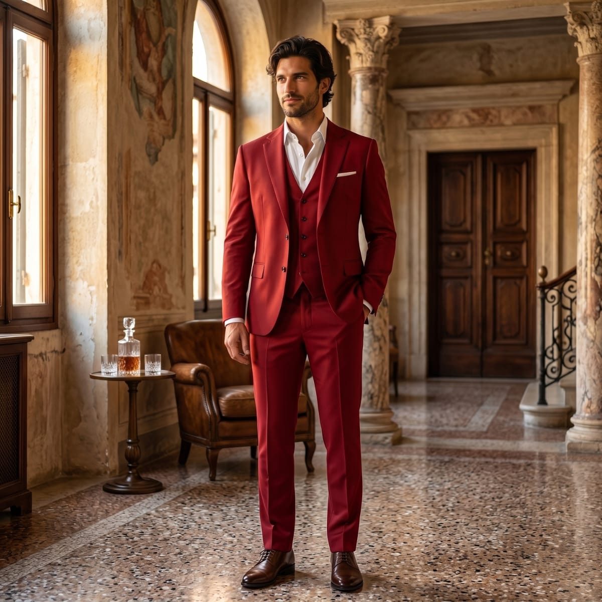 Men's Peak Lapel Three-Piece Suit | Benjamin_10