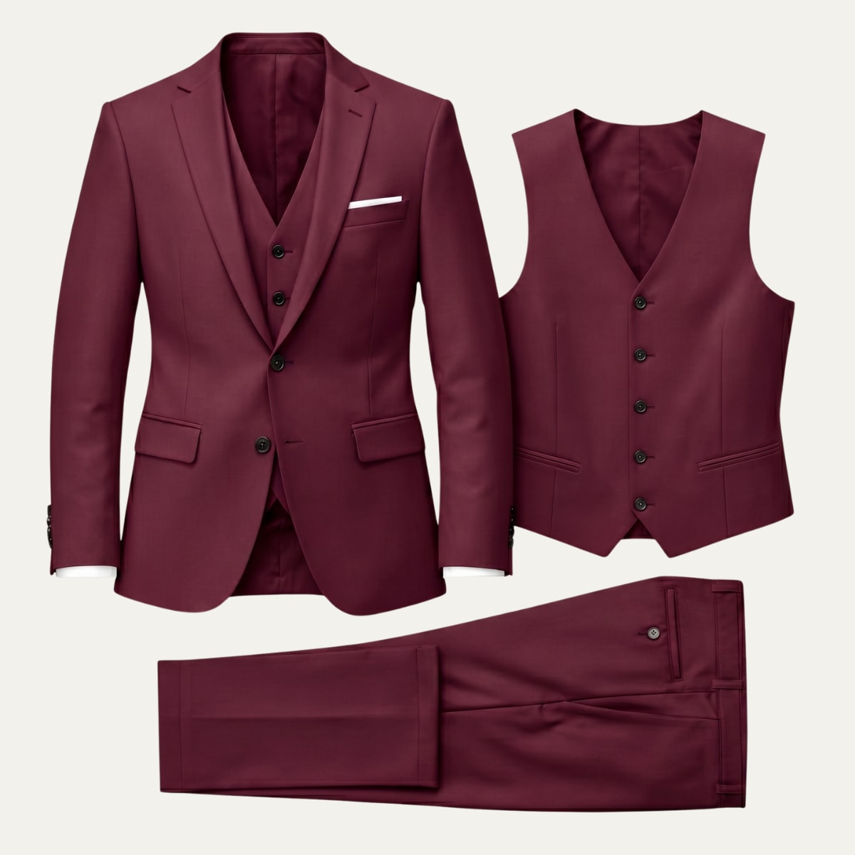 Men's Peak Lapel Three-Piece Suit | Benjamin_5
