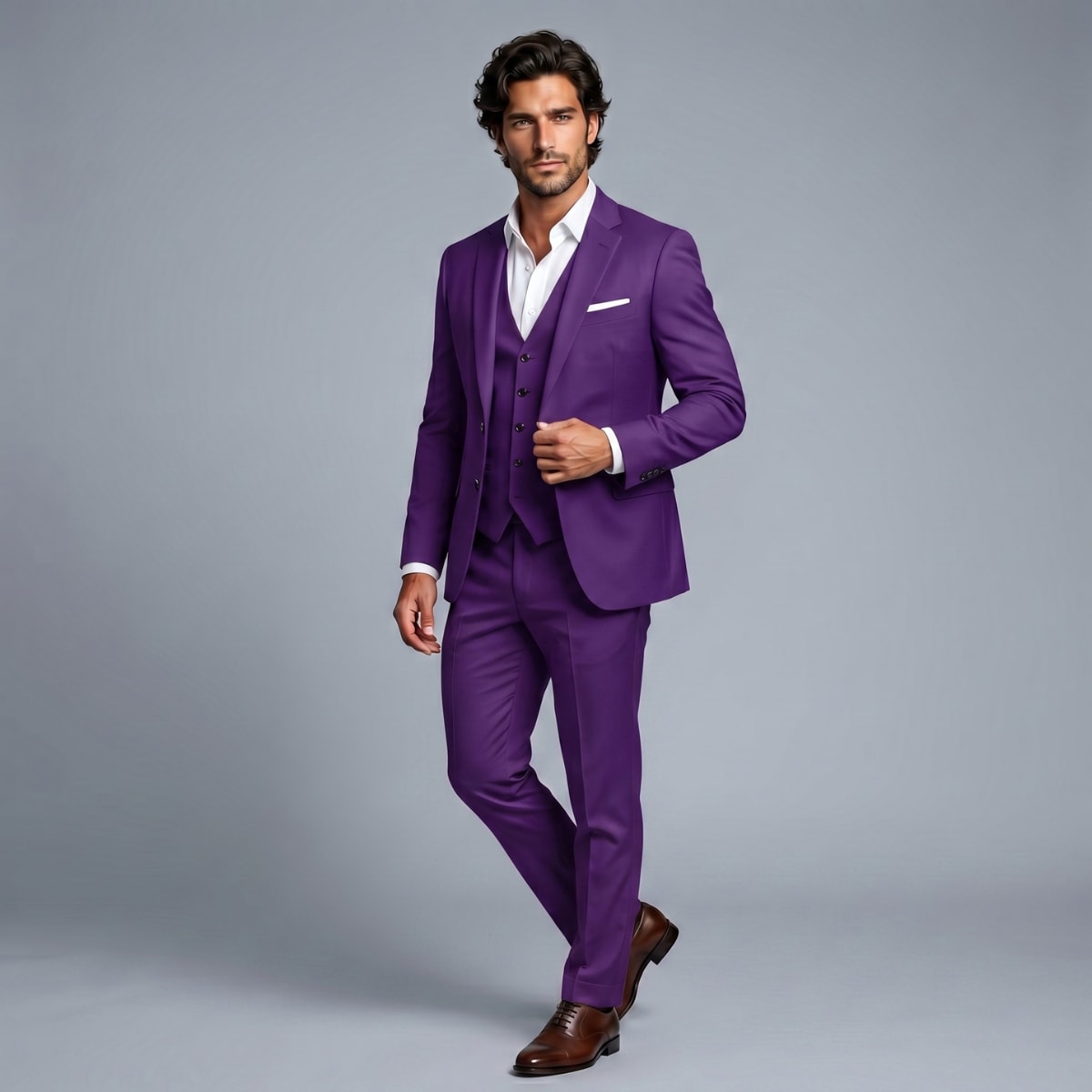 Men's Peak Lapel Three-Piece Suit | Benjamin_8