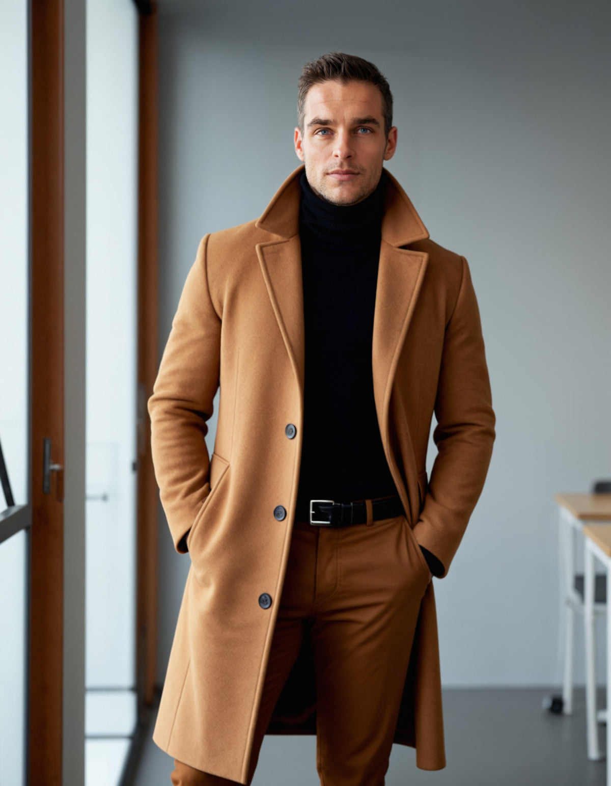 Men's Cotton Blend Longline Coat | Leigh_7