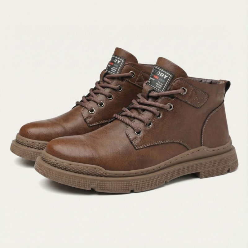 Men's Leather Lace Up Ankle Boots | Meical_1