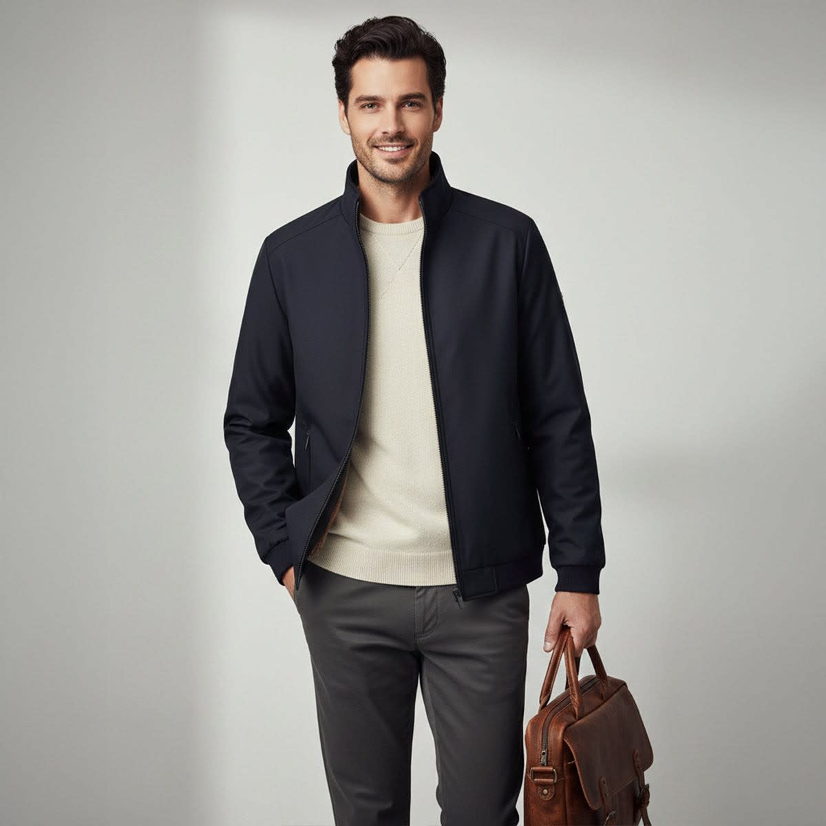 Men's Fleece Lined Bomber Jacket | Maxwell_2