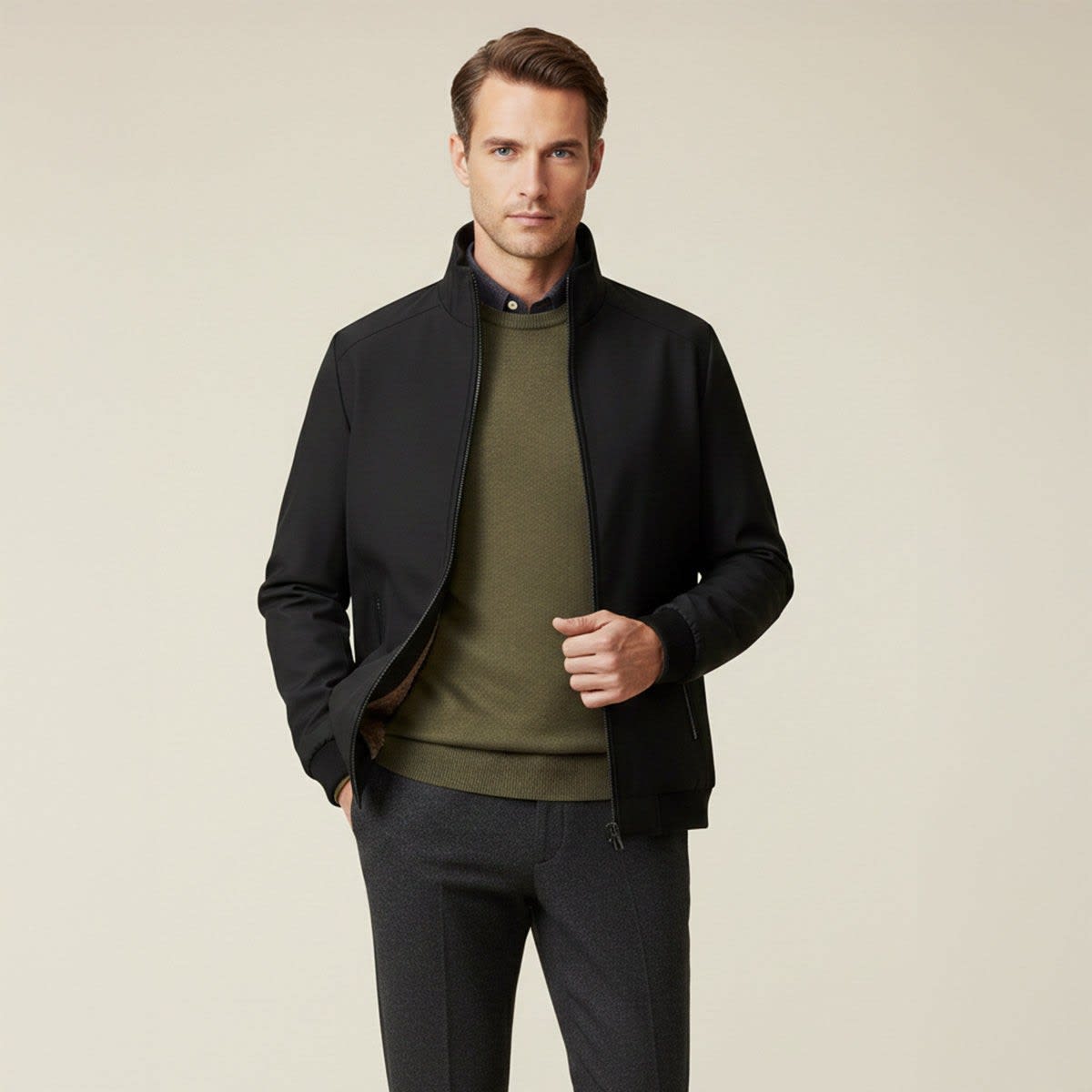 Men's Fleece Lined Bomber Jacket | Maxwell_6