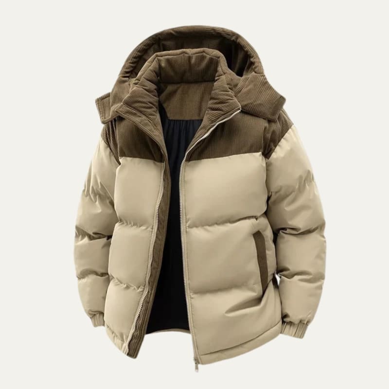 Men's Corduroy Trim Puffer Jacket | Jeremy_1