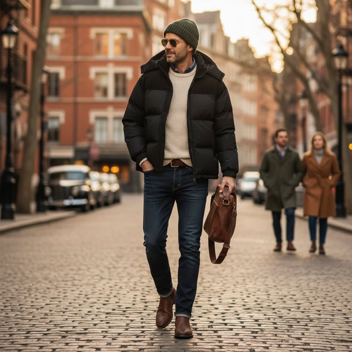 Men's Corduroy Trim Puffer Jacket | Jeremy_10