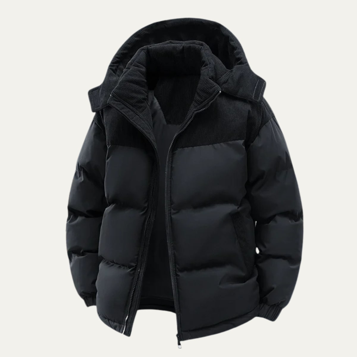 Men's Corduroy Trim Puffer Jacket | Jeremy_8