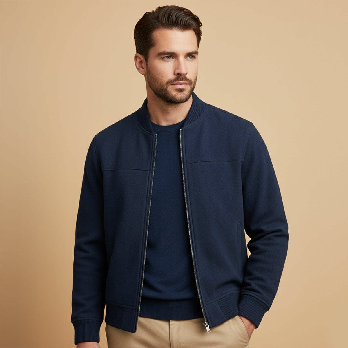Men's Faux Suede Bomber Jacket | Lewis_9