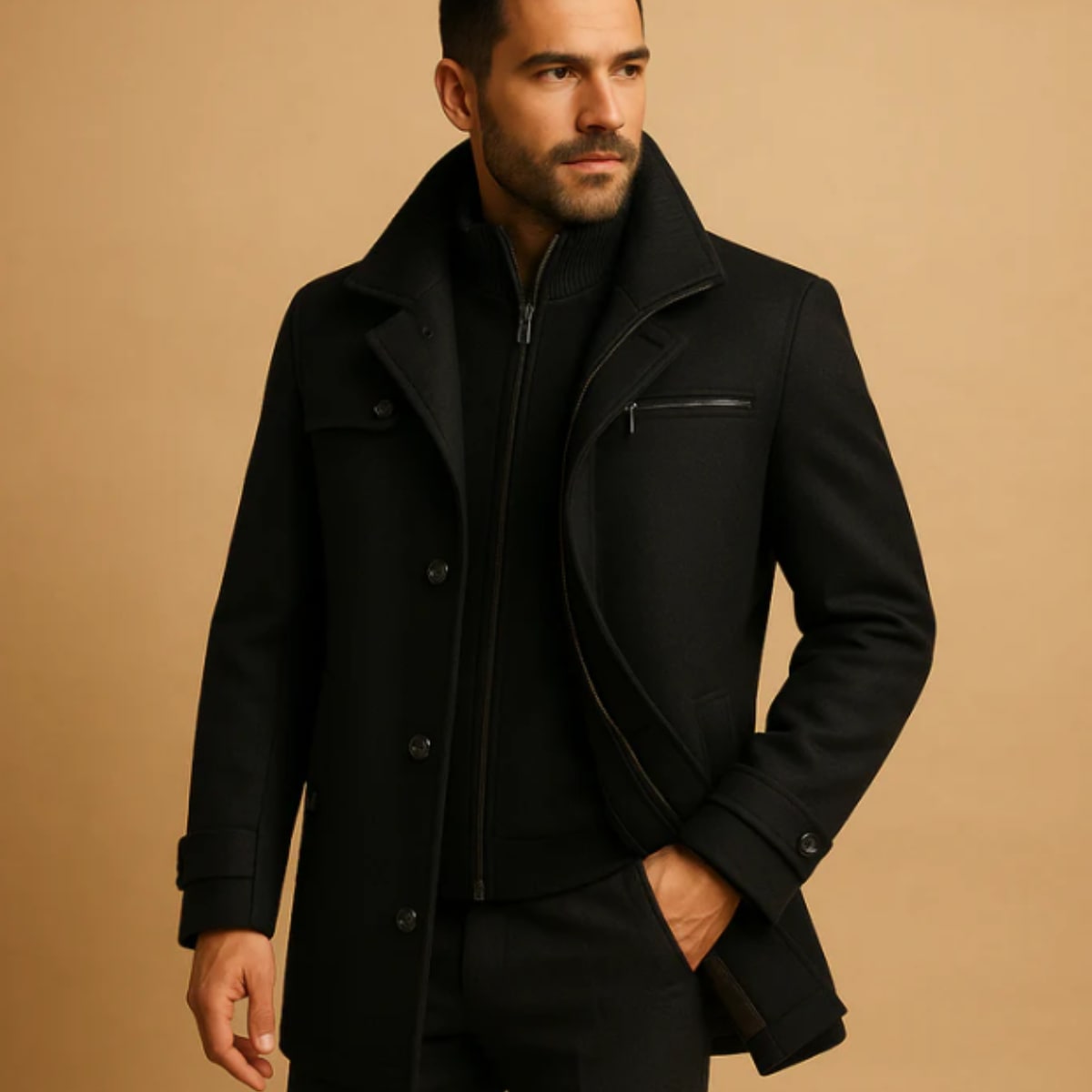 Men's Insulated High Collar Winter Coat | Mervyn_2