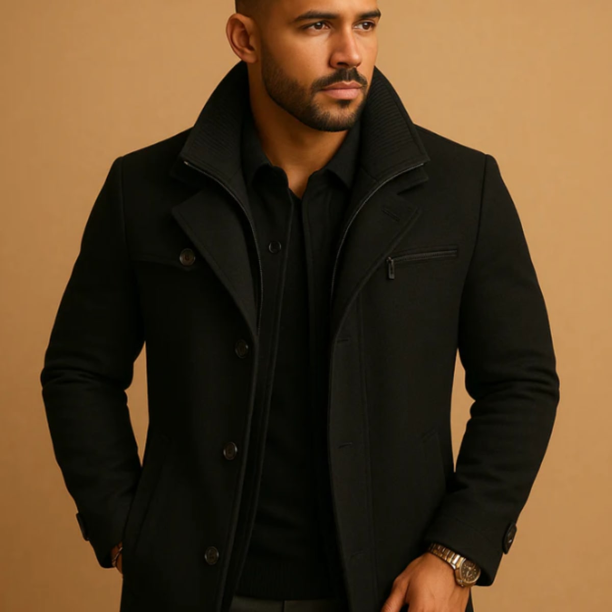 Men's Insulated High Collar Winter Coat | Mervyn_3