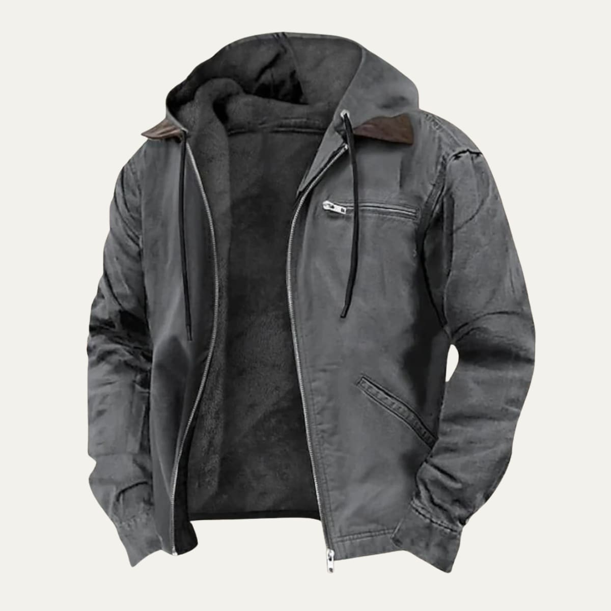 Men's Fleece Lined Hooded Jacket | Justin_9