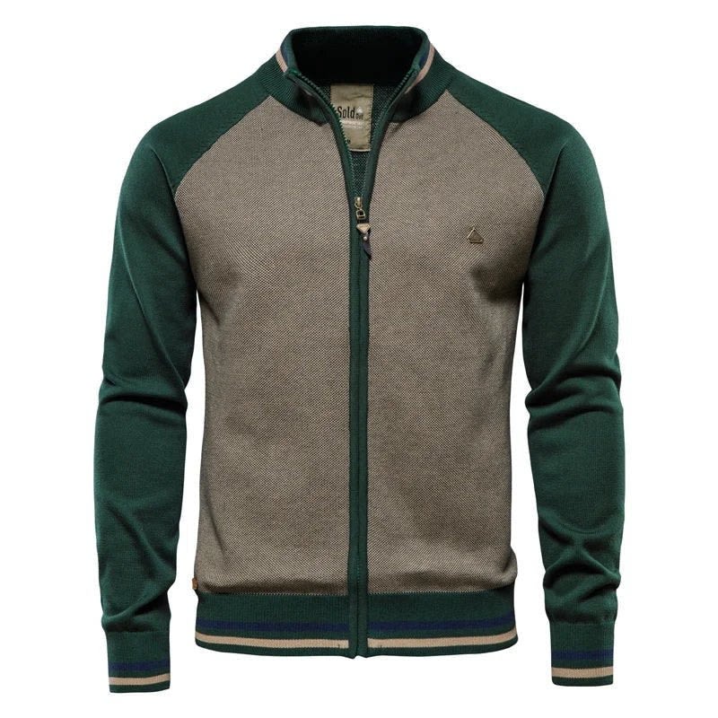 Men's Color Block Zip Up Cardigan | Tyler_1