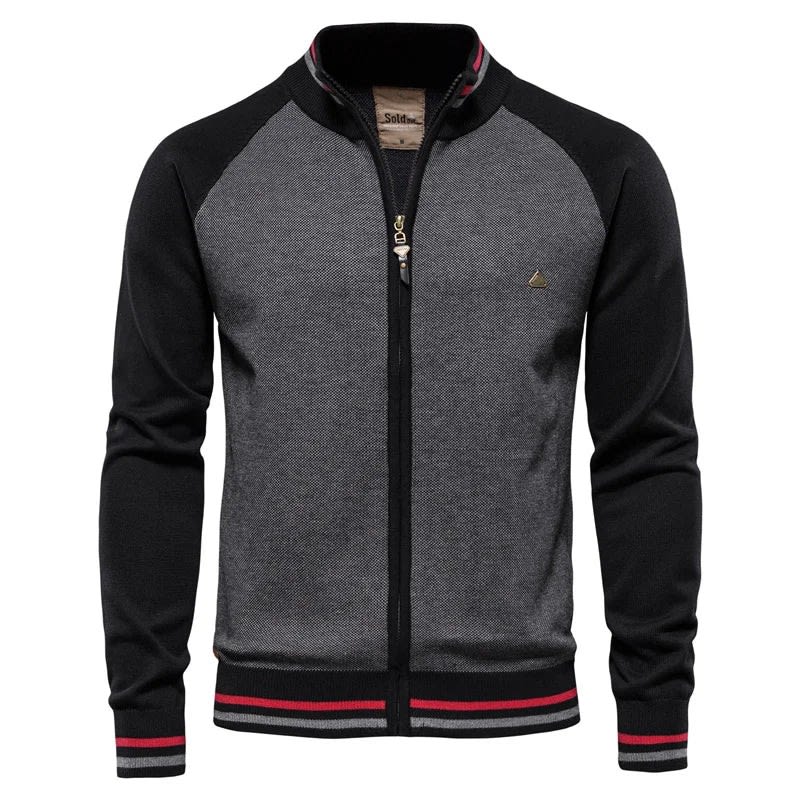 Men's Color Block Zip Up Cardigan | Tyler_2