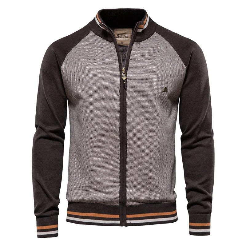 Men's Color Block Zip Up Cardigan | Tyler_3