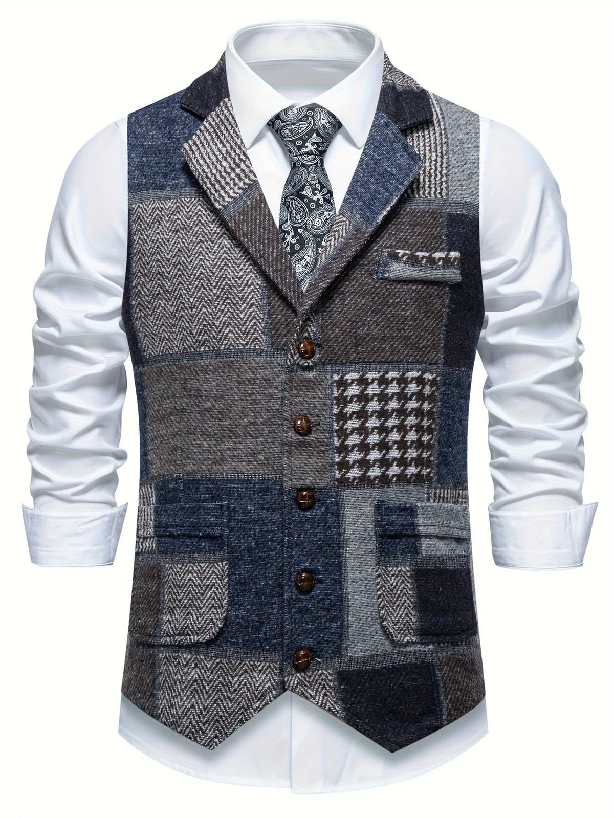 Men's Patchwork Tweed Waistcoat | Constantine_21