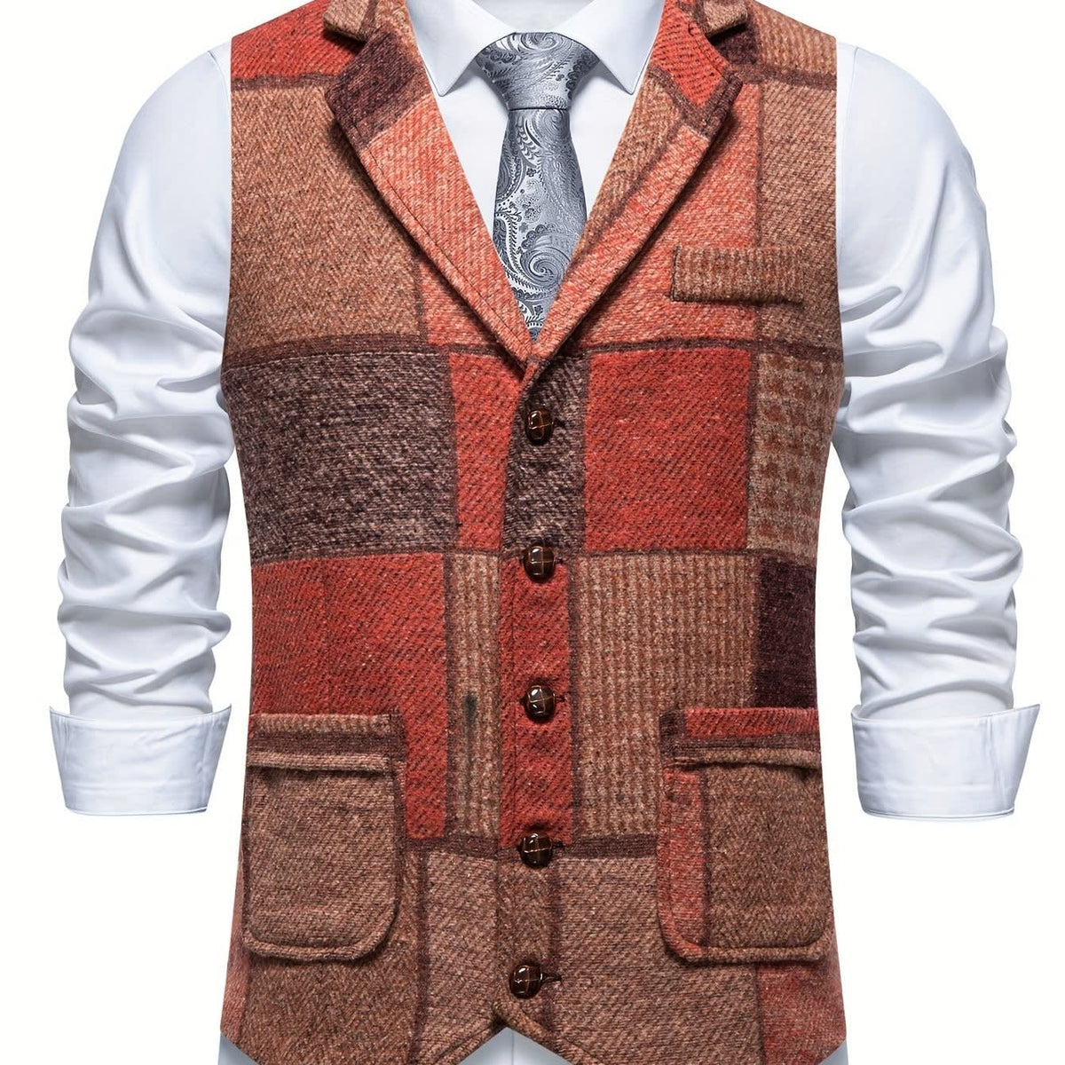Men's Patchwork Tweed Waistcoat | Constantine_26