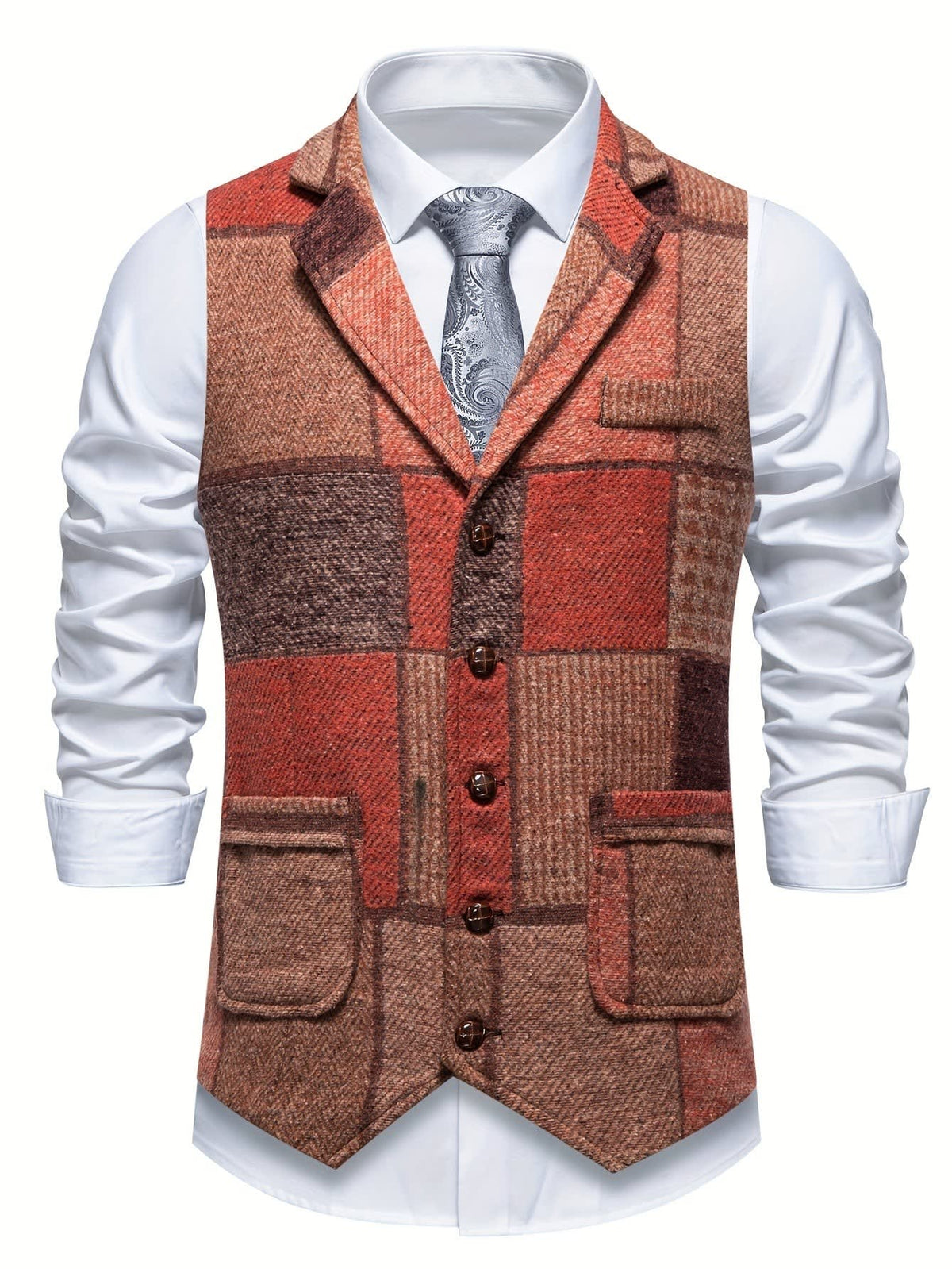 Men's Patchwork Tweed Waistcoat | Constantine_27