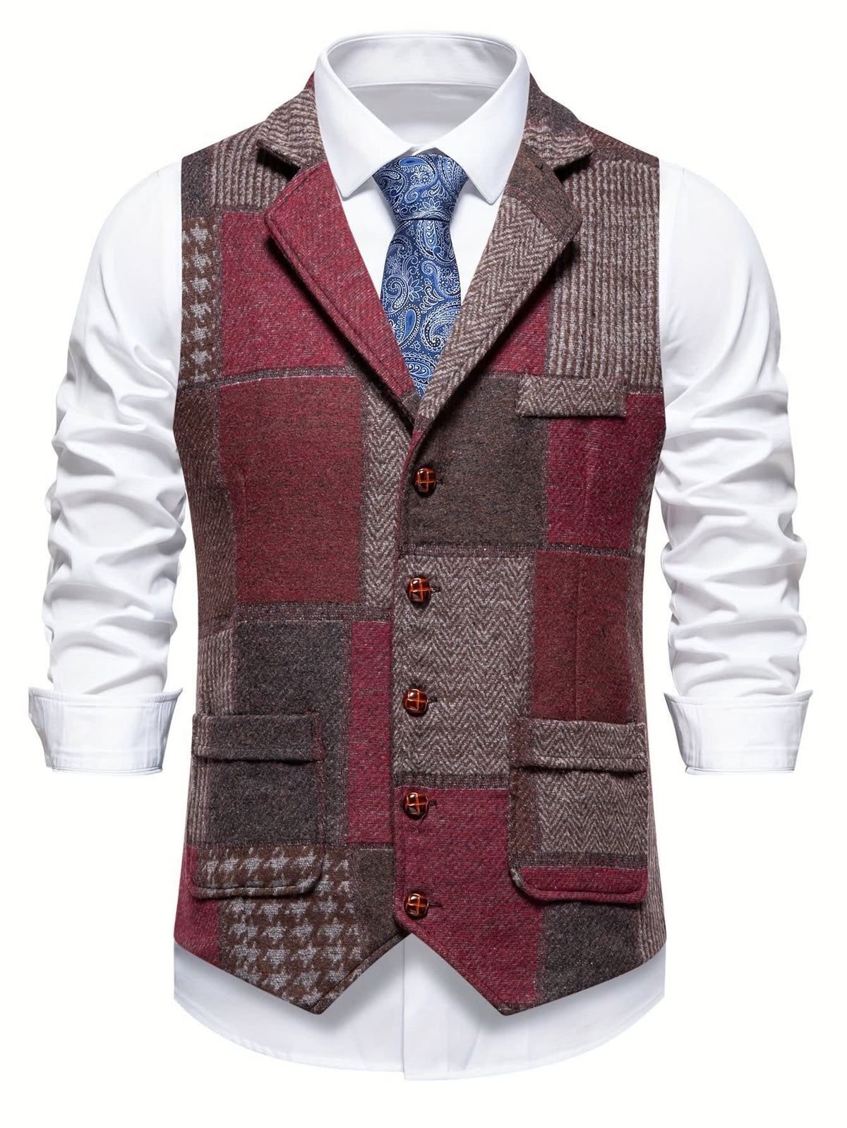 Men's Patchwork Tweed Waistcoat | Constantine_9