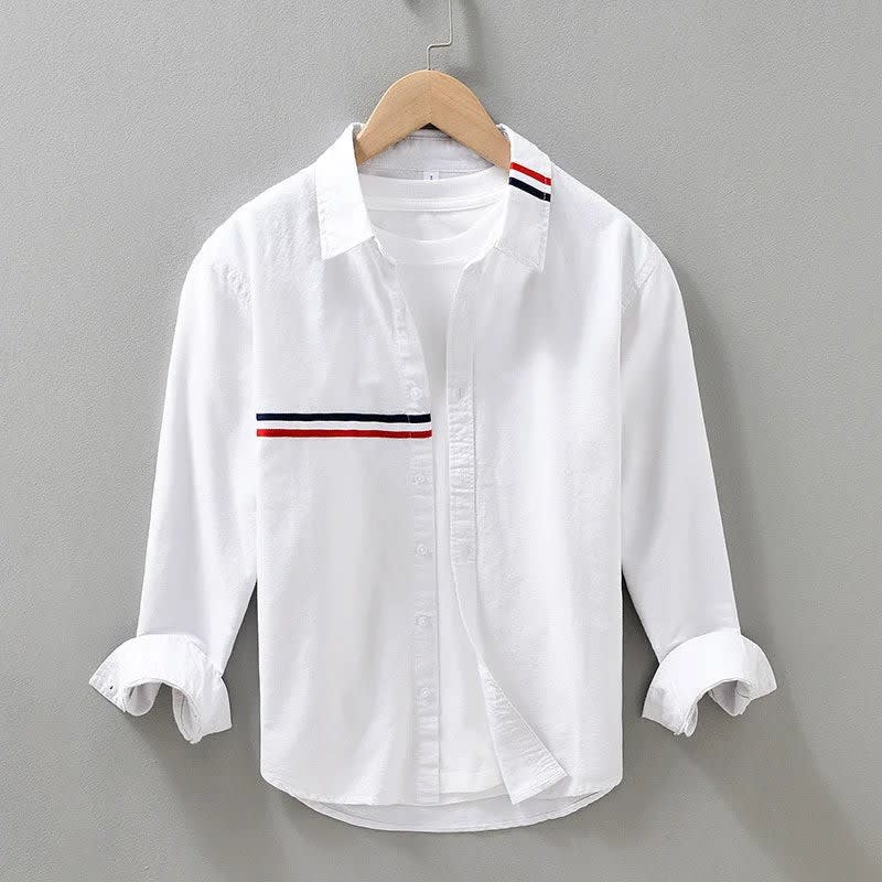 Men's Cotton Striped Long Sleeve Shirt | Felix_6