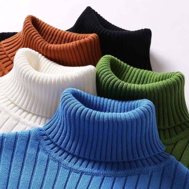Men's Ribbed Cotton Blend Turtleneck Jumper | Harry_6