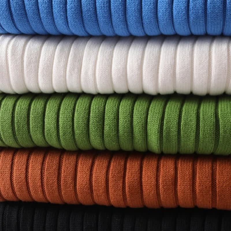 Men's Ribbed Cotton Blend Turtleneck Jumper | Harry_7