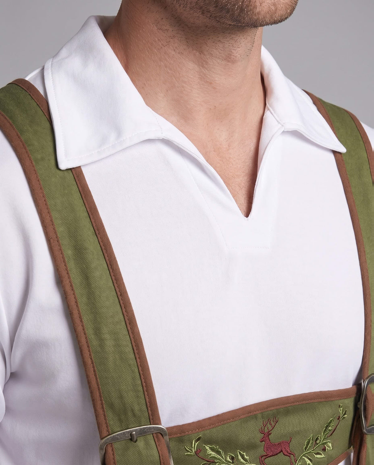 Men's Knee Length Embroidered Lederhosen Shorts | Aengus_2