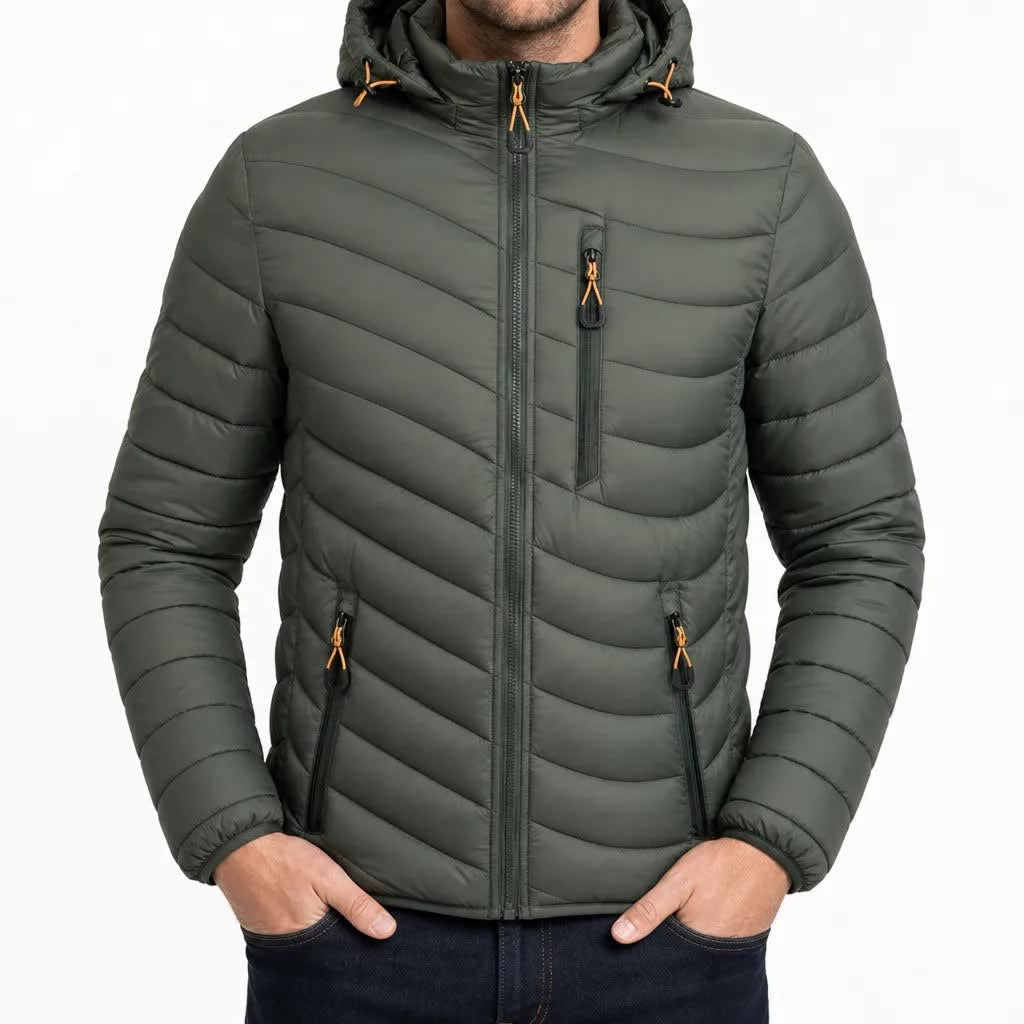 Men's Quilted Hooded Puffer Jacket | Charlie_4