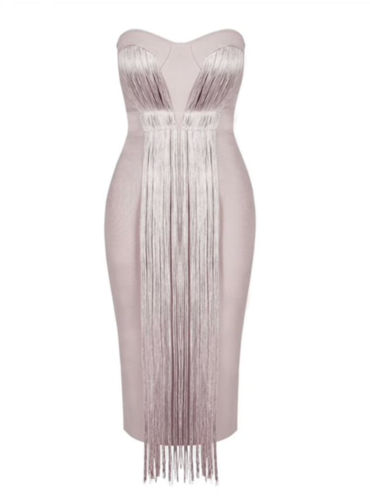 Women's Fringe Bandage Party Midi Dress | Juliet_3