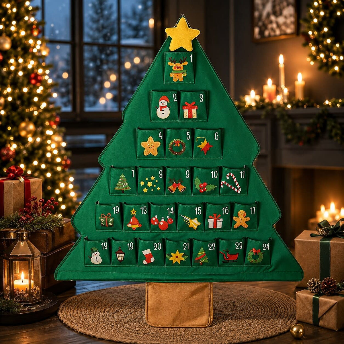 Felt Christmas Tree Advent Calendar 2026 with 24 Pockets Holiday Countdown Gift for Christmas Lovers_9
