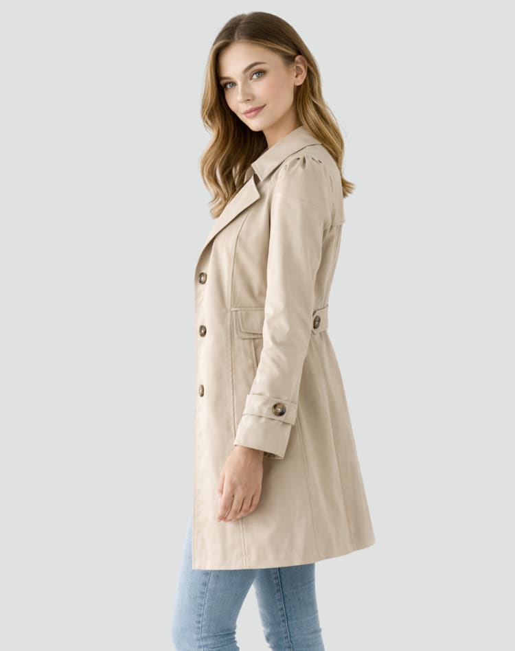 Women's Lightweight Slim Fit Trench Coat | Carla_3