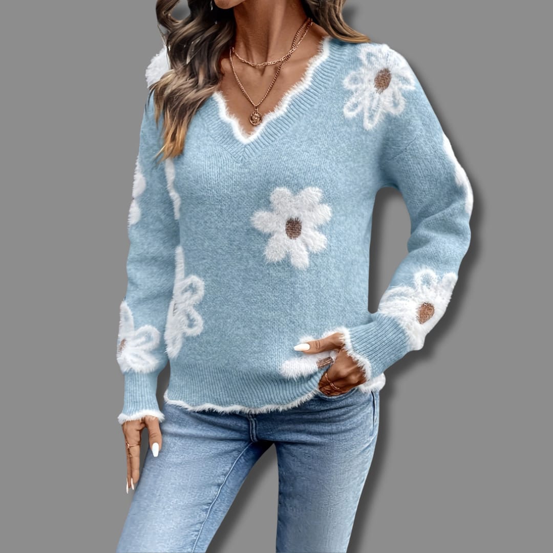 Women's Floral V-Neck Jumper | Tilly_7