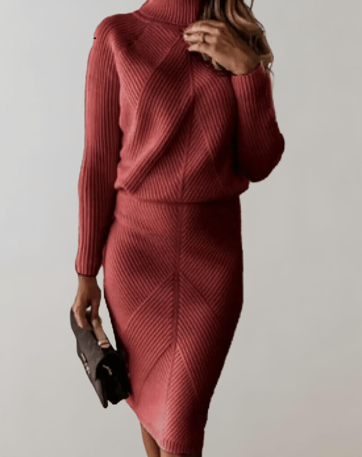 Women's Ribbed Knit Jumper and Skirt Set | Hettie_5