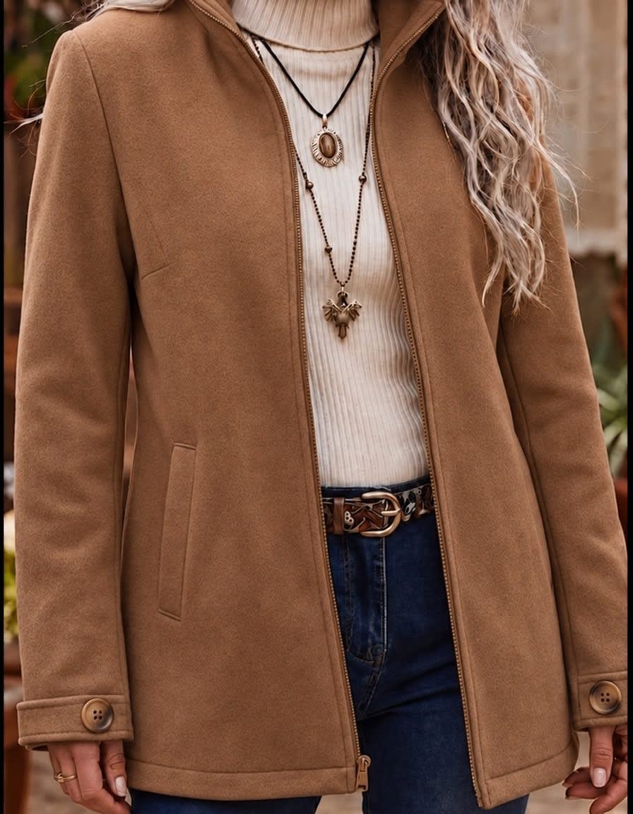 Women's Zip Up Stand Collar Jacket | Blathnaid_3