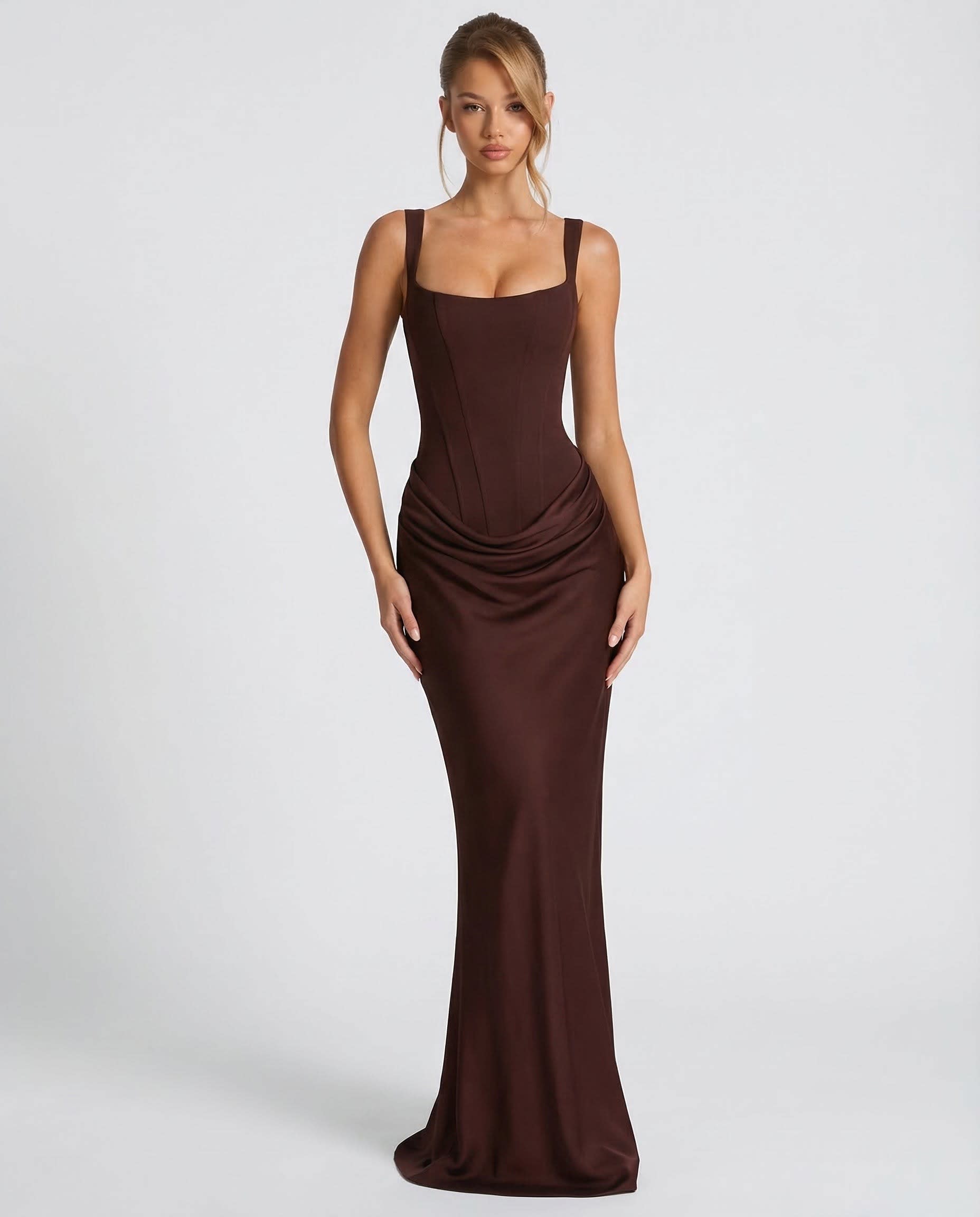 Women's Corset Bodice Maxi Dress | Cressida_3