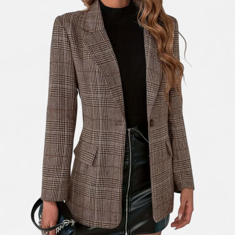 Women's Single Breasted Plaid Blazer | Jordan_1