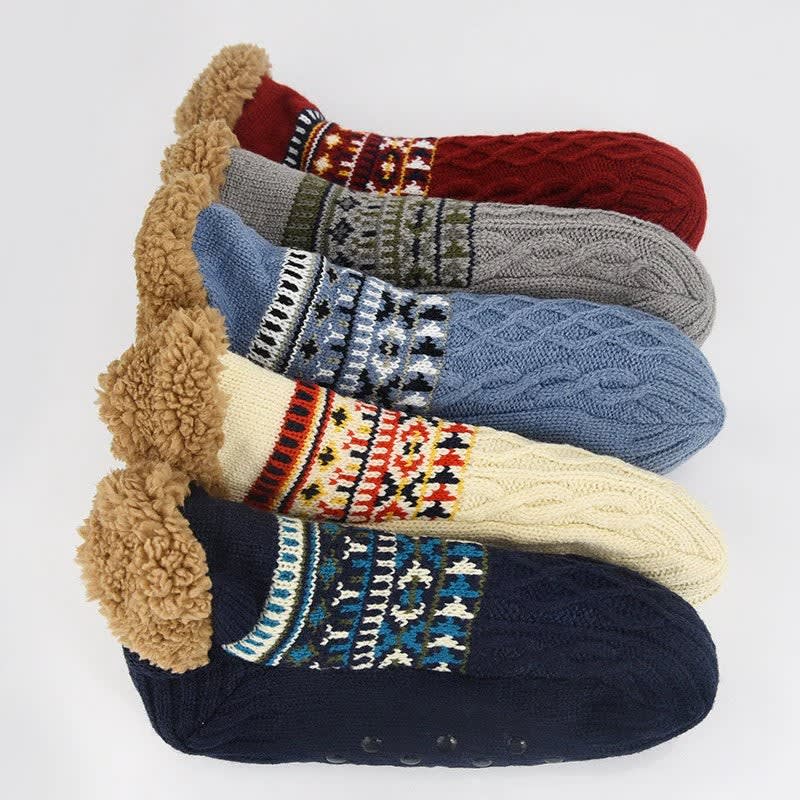Women's Fleece Lined Knitted Slipper Socks | Beverley_14