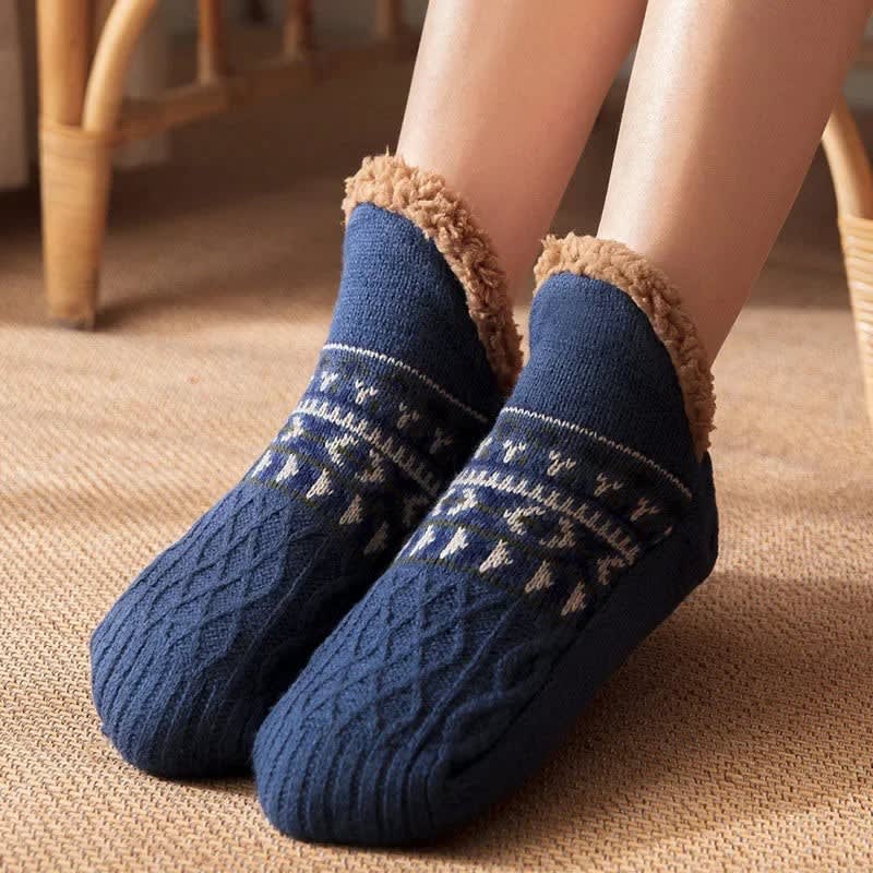 Women's Fleece Lined Knitted Slipper Socks | Beverley_3
