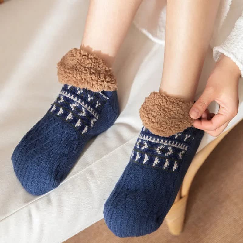 Women's Fleece Lined Knitted Slipper Socks | Beverley_5