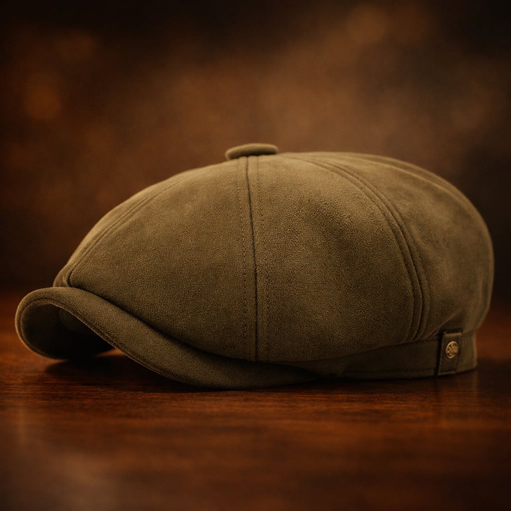 Men's Faux Suede Newsboy Cap | Geraint_2