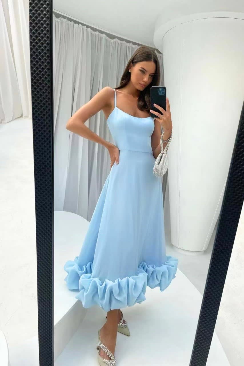 Women's Ruffle Hem Maxi Homecoming Dress | Katherine_10