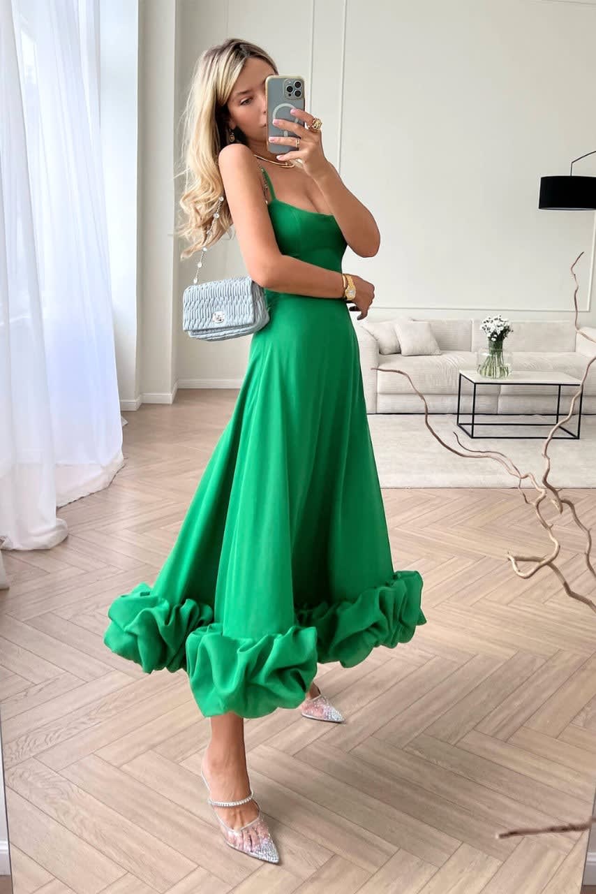 Women's Ruffle Hem Maxi Homecoming Dress | Katherine_5