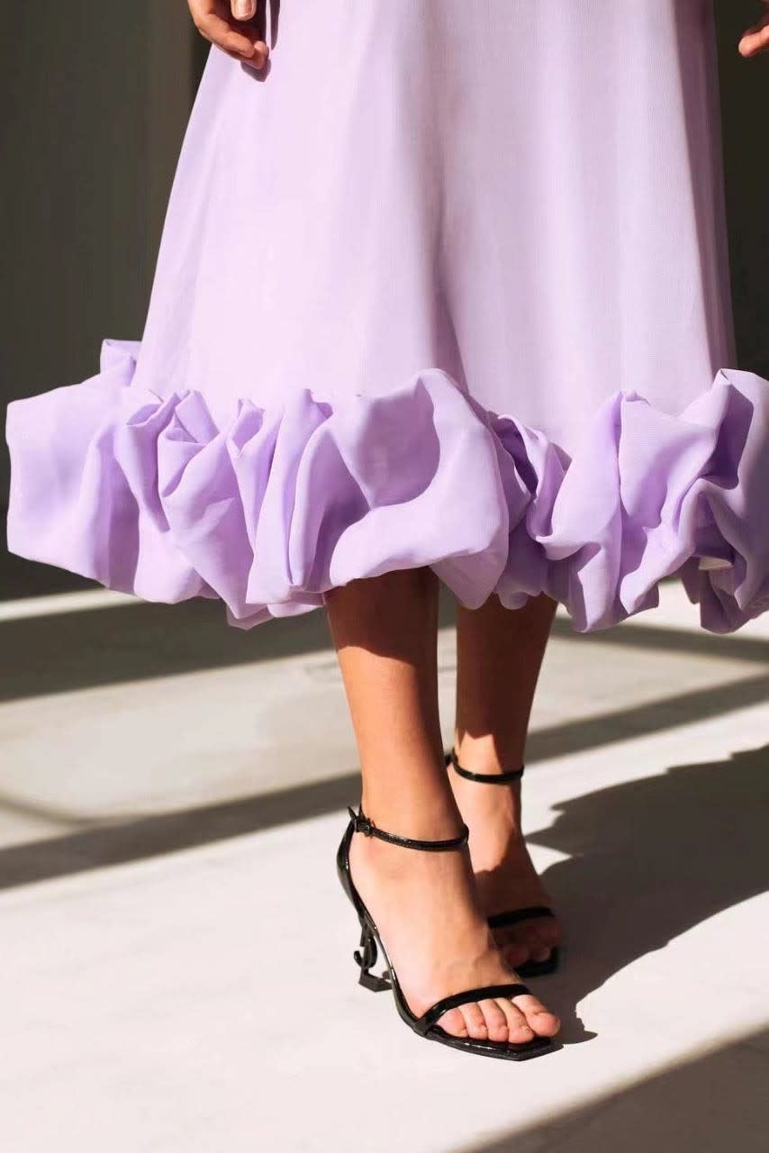 Women's Ruffle Hem Maxi Homecoming Dress | Katherine_9
