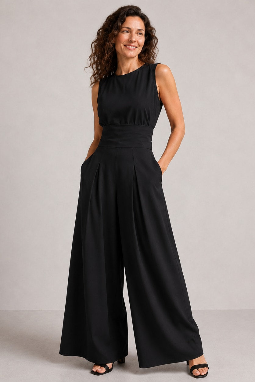 Women's Sleeveless Wide Leg Co-ord Set | Yvette_7