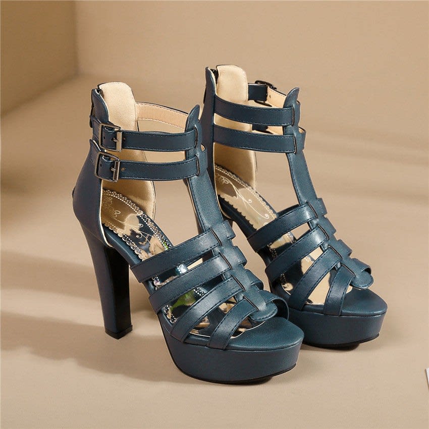 Women's Faux Leather Platform Sandals | Siobhan_14