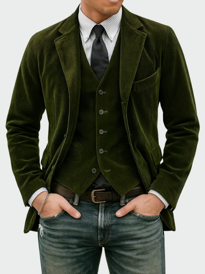 Men's Corduroy Blazer and Waistcoat Set | Lorcan_3