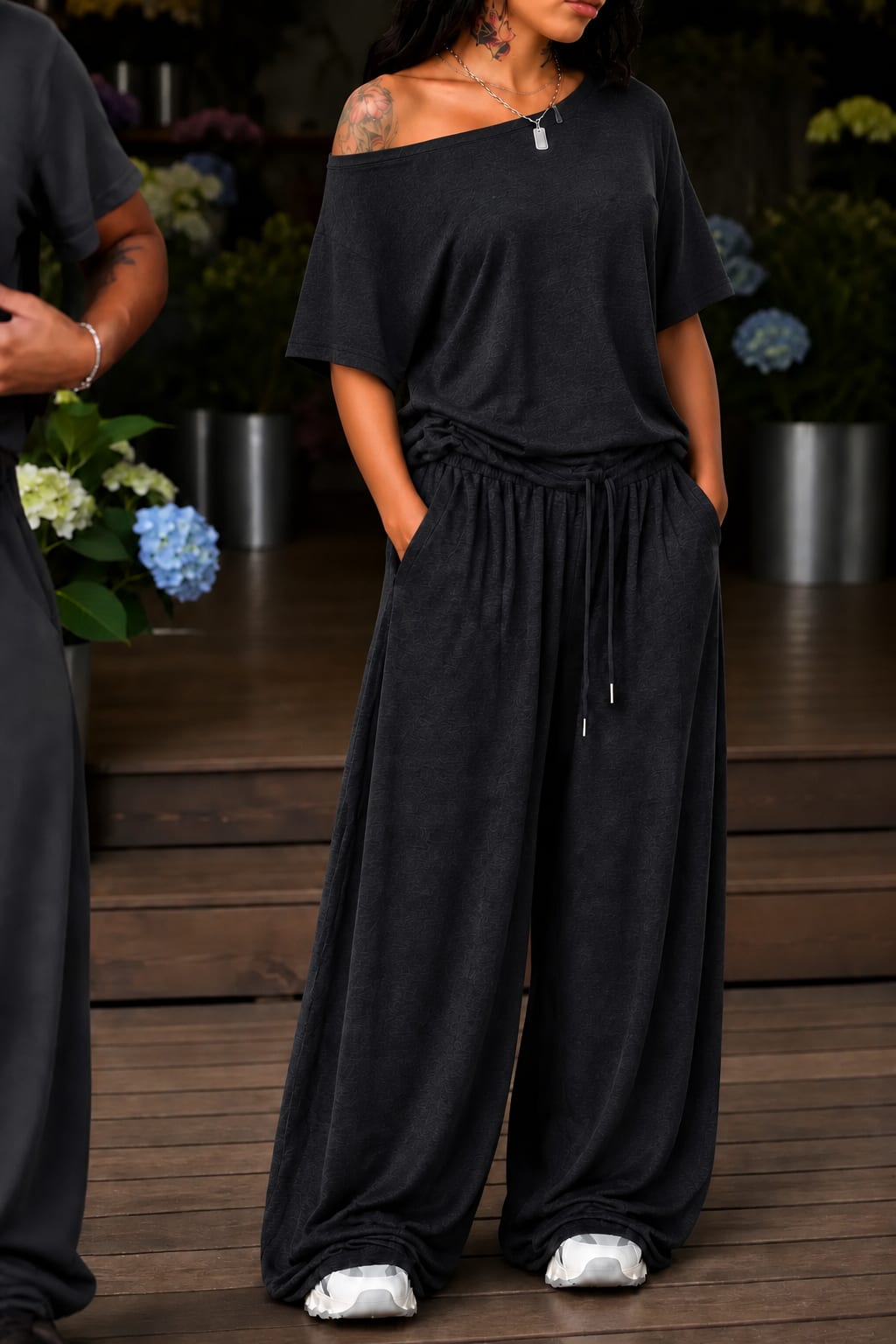 Women's Off-Shoulder Wide Leg Co-ord Set | Lorraine_13