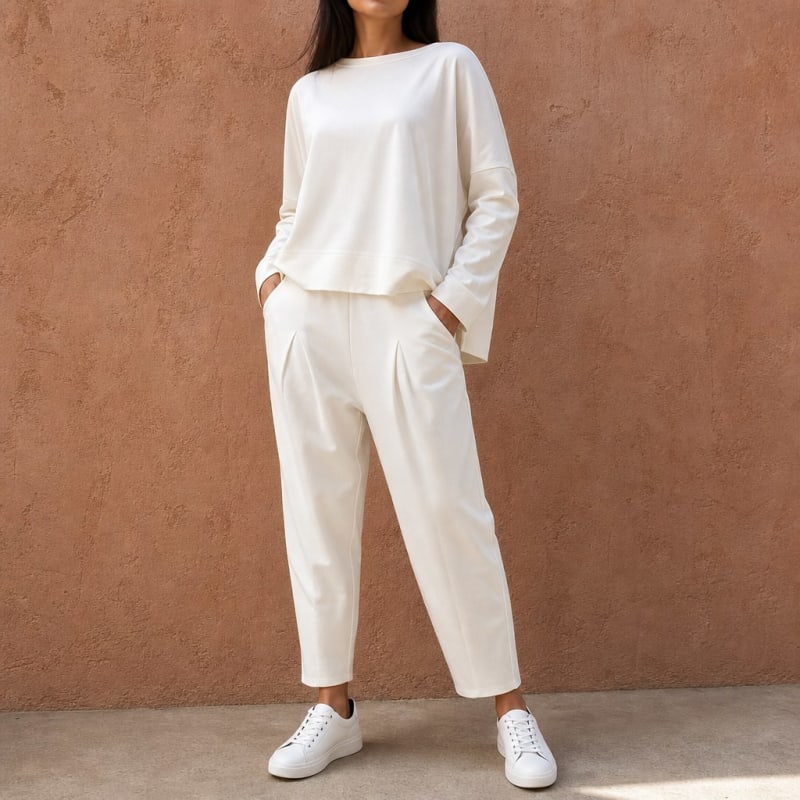 Women's Pleated Trouser Two-Piece Set | Johanna_1